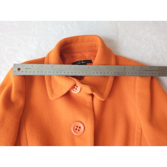NWOT Orange small wool coat Jean Basic ptp 16'' - Picture 6 of 16